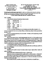 Đề thi học sinh giỏi cấp tỉnh Hóa học 12 chuyên - Năm học 2015-2016 - Sở GD & ĐT Bắc Ninh